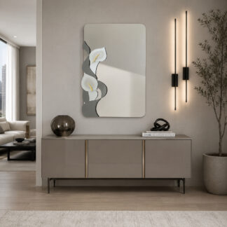 DECO CALLA LILIES - 3d Art Deco Floral Mirror