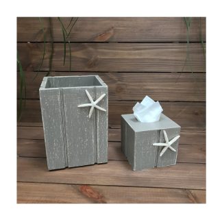 WOODEN WASTEBASKET & TISSUE SETS