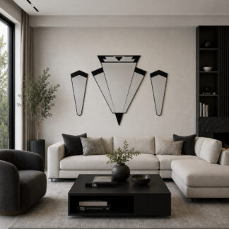 TRIPLE TRIANGLES ART DECO -Wall Mirror Set